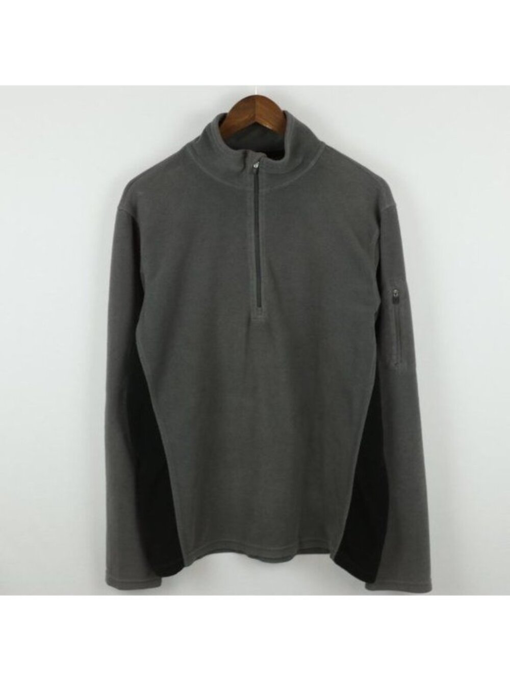 Alpine Design Men's Large Gray Black Fleece 1/4 Zip Performance Pullover Jacket